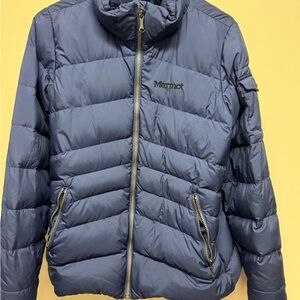 Marmot Gray Jacket with Gold Accents